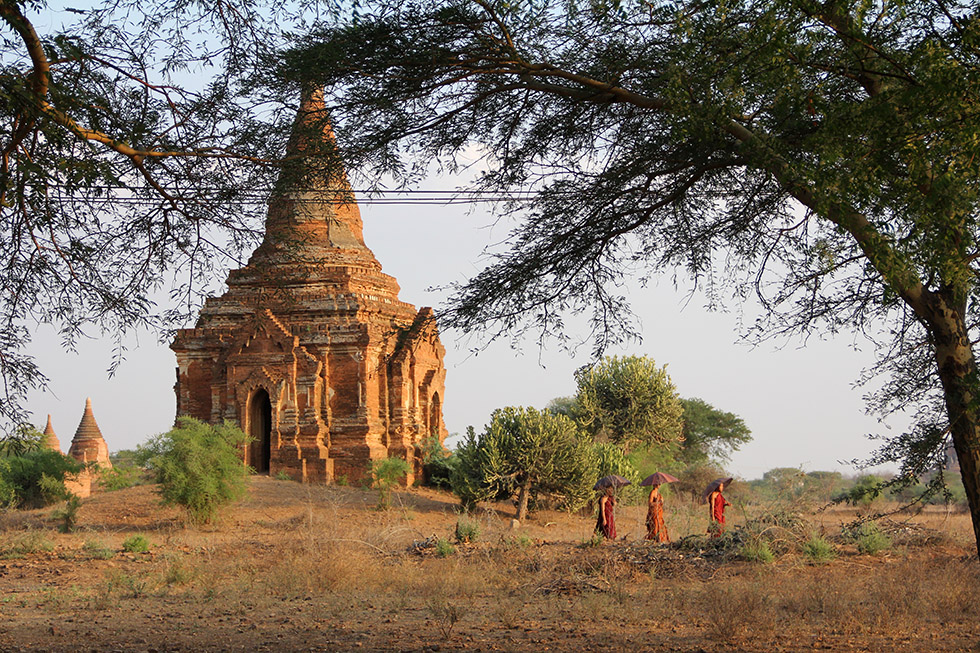 3 monks | Bagan, Myanmar