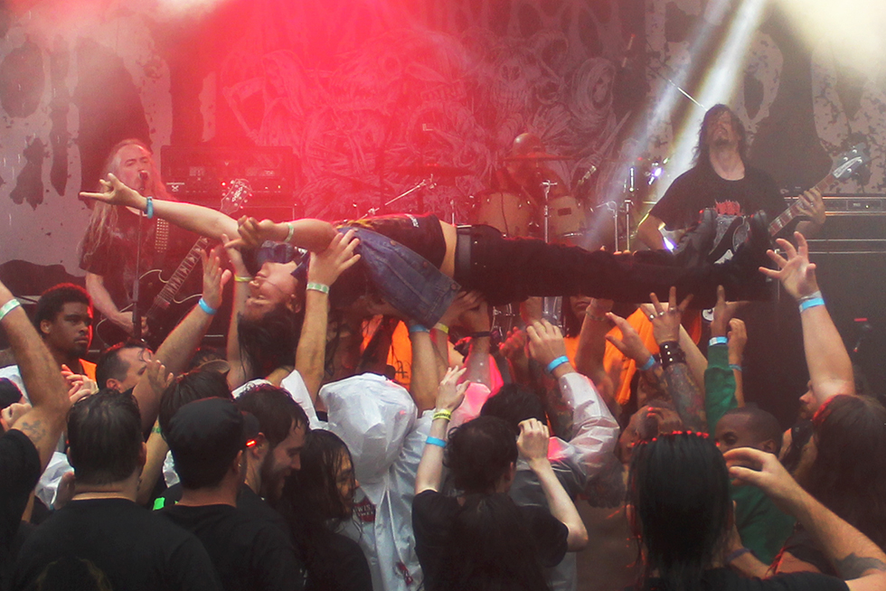 Crowdsurfing during Incantation at Maryland Deathfest 2016 | Baltimore, Maryland