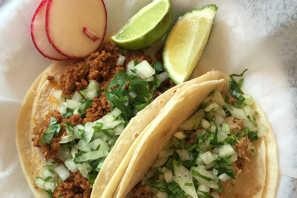Chorizo and carnitas tacos at Tortilleria Sinaloa | Baltimore, Maryland