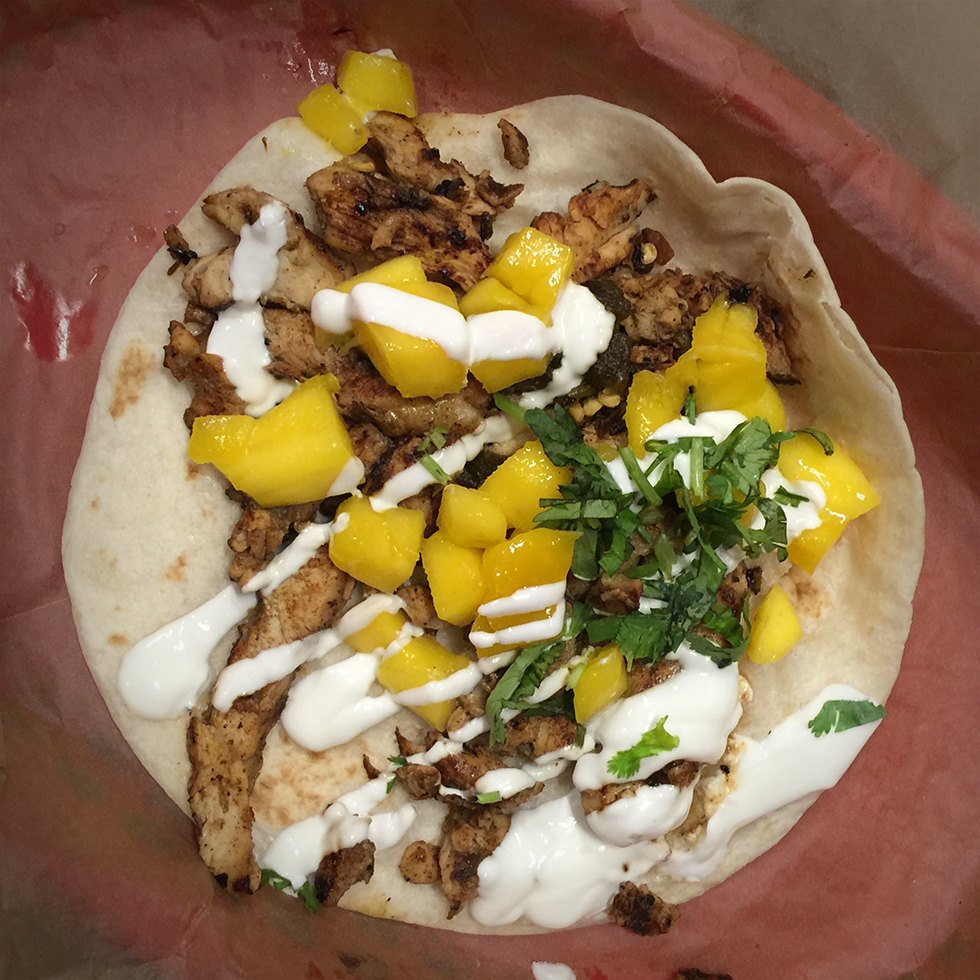 Queso fundido chicken taco from Tacodeli | Austin, Texas
