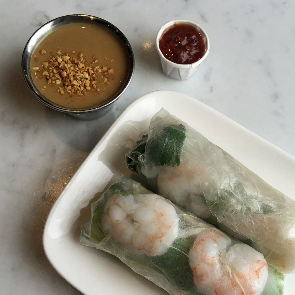 Prawn spring rolls with peanut sauce at Pho Tau Bay | New Orleans, Louisiana